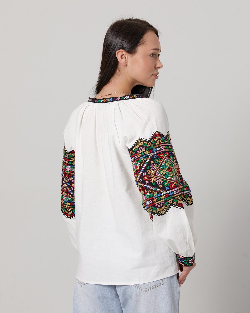 Вышиванка женская ESQ 5919 с орнаментом и этно-вышивкой на рукавах M - фото 5 Вышиванка женская ESQ 5919 с орнаментом и этно-вышивкой на рукавах M - фото 5