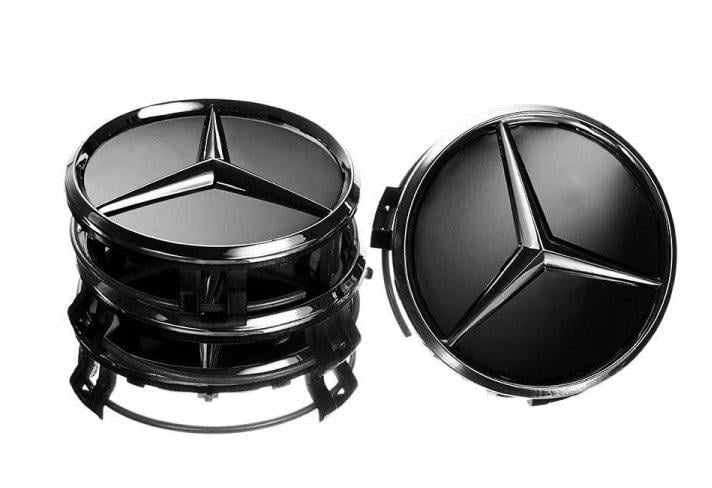 Комплект колпачков для литых дисков Vitol Mercedes 75x70 ABS пластик 4 шт. Черный