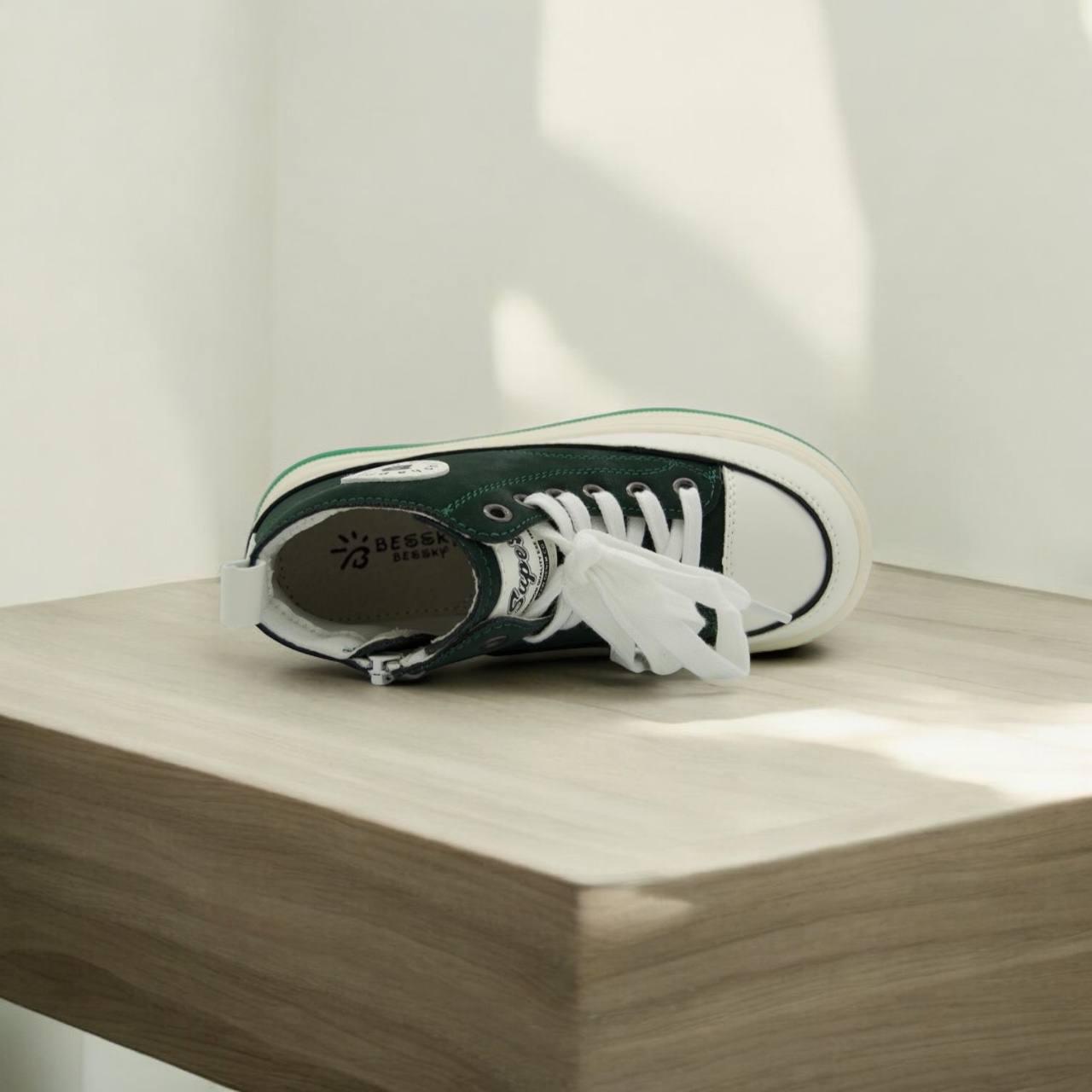 Кеди-черевики демісезонні дитячі Bessky B2652 р. 33/21,5 см Біло-зелений (2328468574) - фото 3 Кеди-черевики демісезонні дитячі Bessky B2652 р. 33/21,5 см Біло-зелений (2328468574) - фото 3