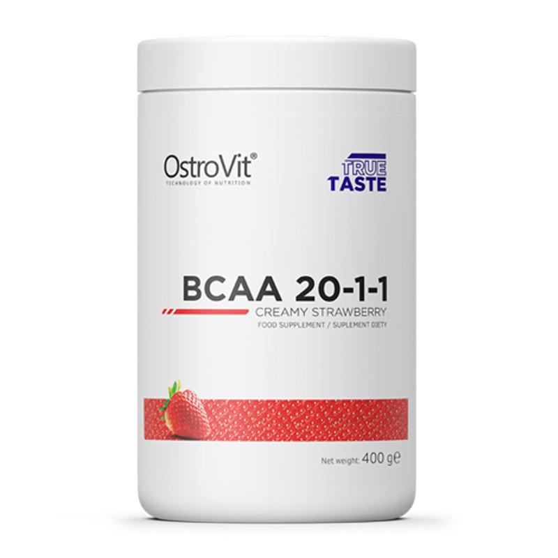 Амінокислоти OstroVit BCAA 20-1-1 400 г Полуничний крем (18757-01)