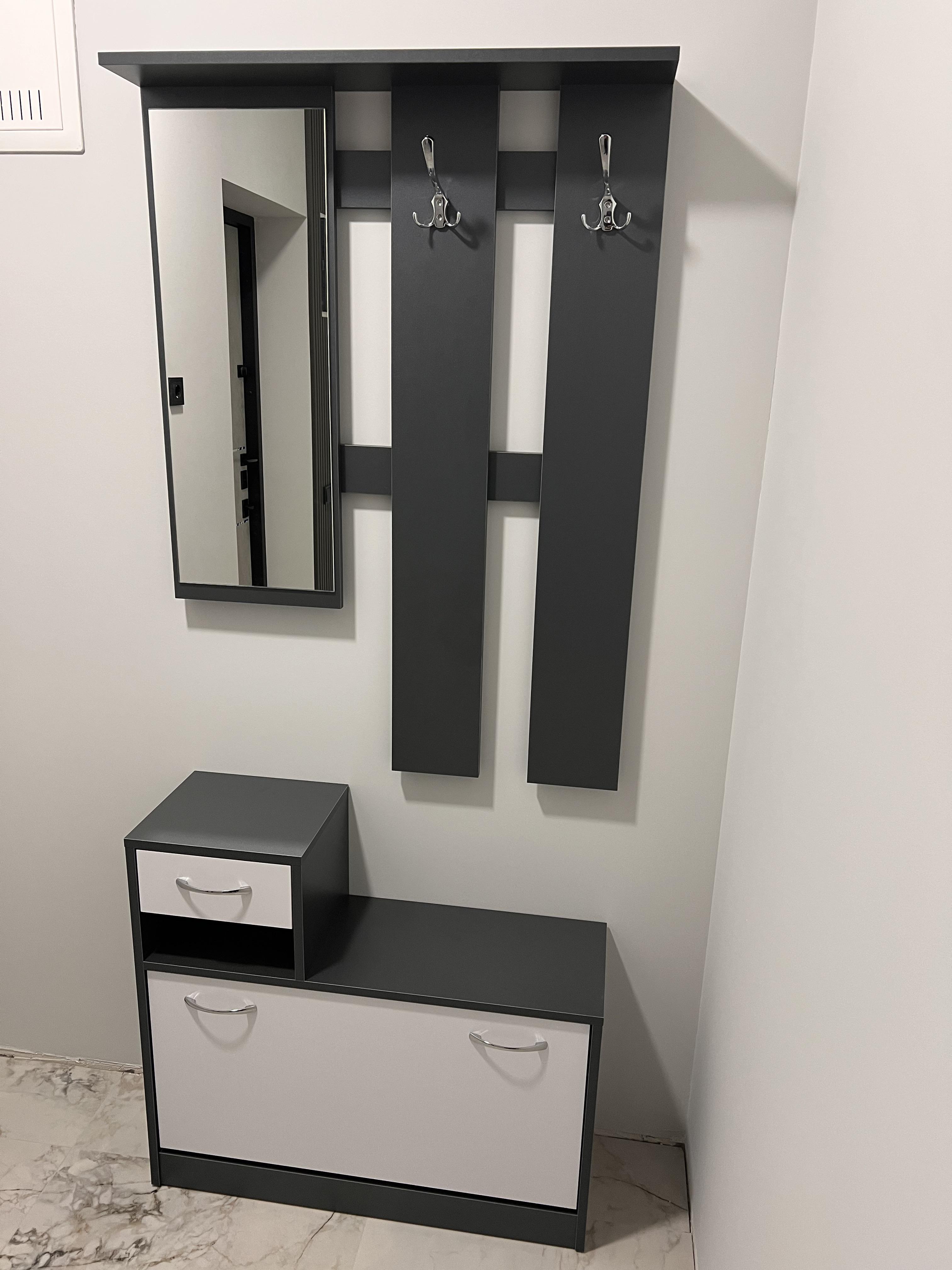 Прихожая RUDOLF 2 с зеркалом Графитовая (ART2124)