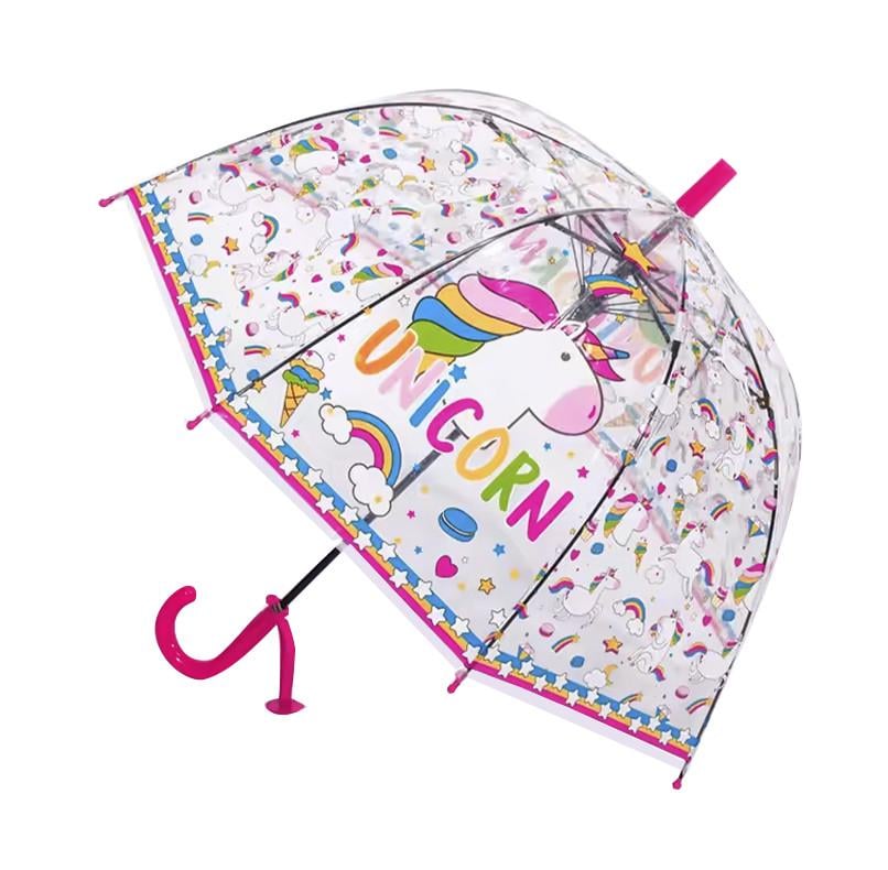 Зонтик детский полуавтоматический RST RST060A Единорог прозрачный тростник Pink (2663366043) Зонтик детский полуавтоматический RST RST060A Единорог прозрачный тростник Pink (2663366043)