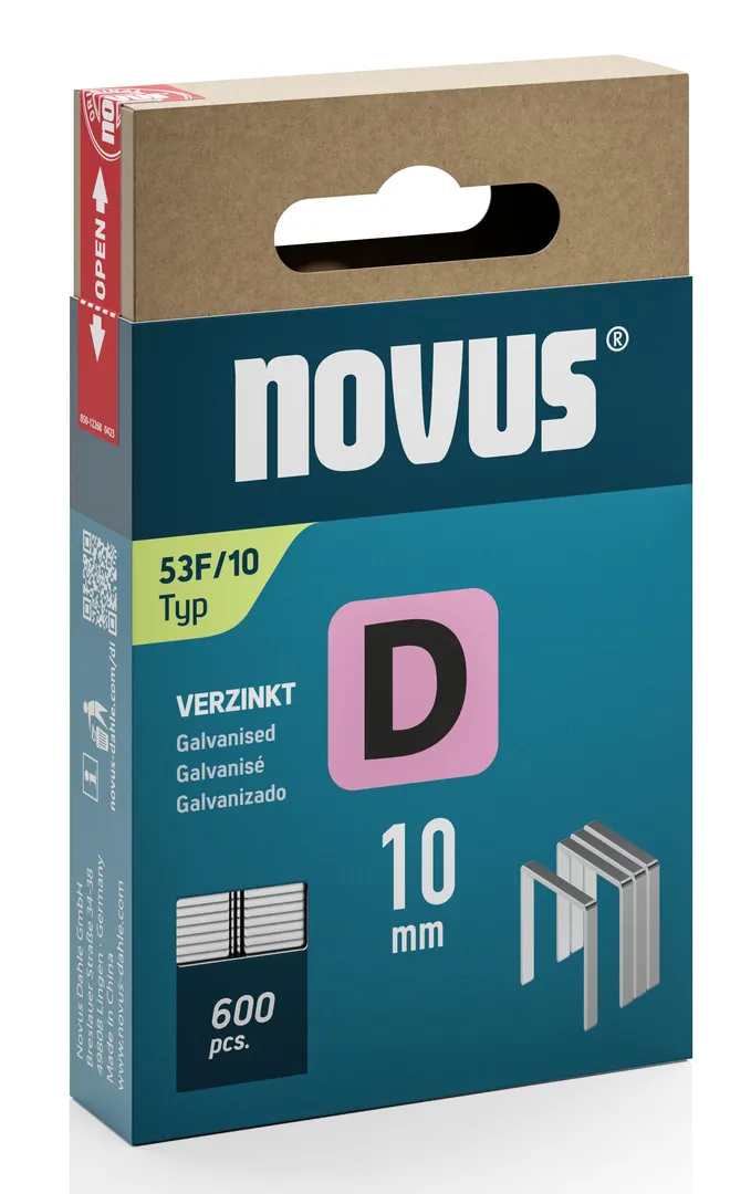 Скобы строительные плоские NOVUS D тип 53F 10 мм 600 шт. (37515709)