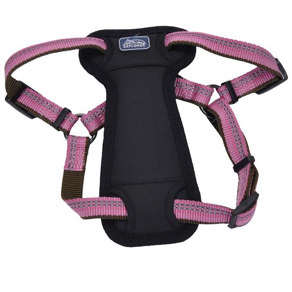 Шлея для собак Coastal K9 Explorer Harness с нагрудником светоотражающая 2,3-4,5 кг 1,6x30-45 см Розовый (76484364419)