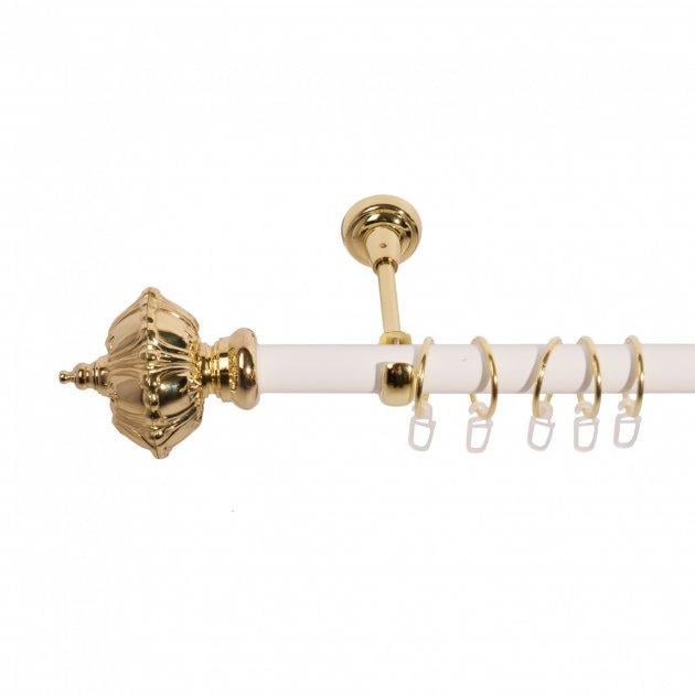 Карниз для штор Orvit Таджа однорядний 25 мм 160 см Білий/Золотий (000-6934)