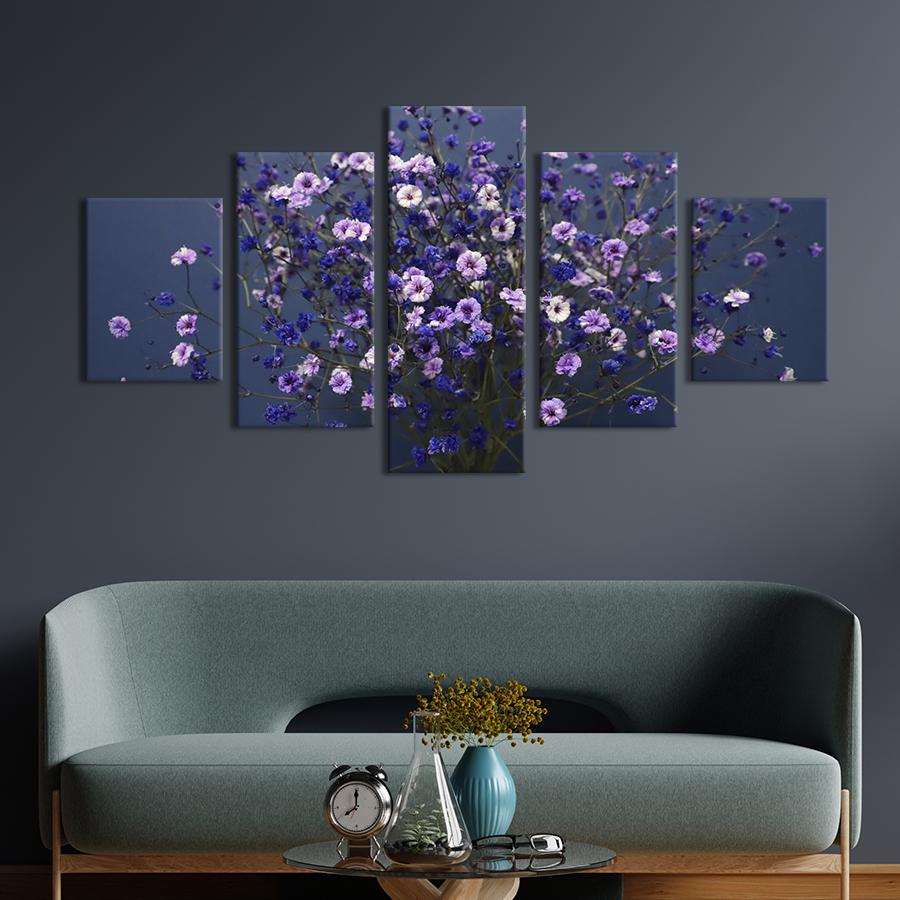 Картина на холсте Красивые синие полевые цветы 162x80 см (869-52)