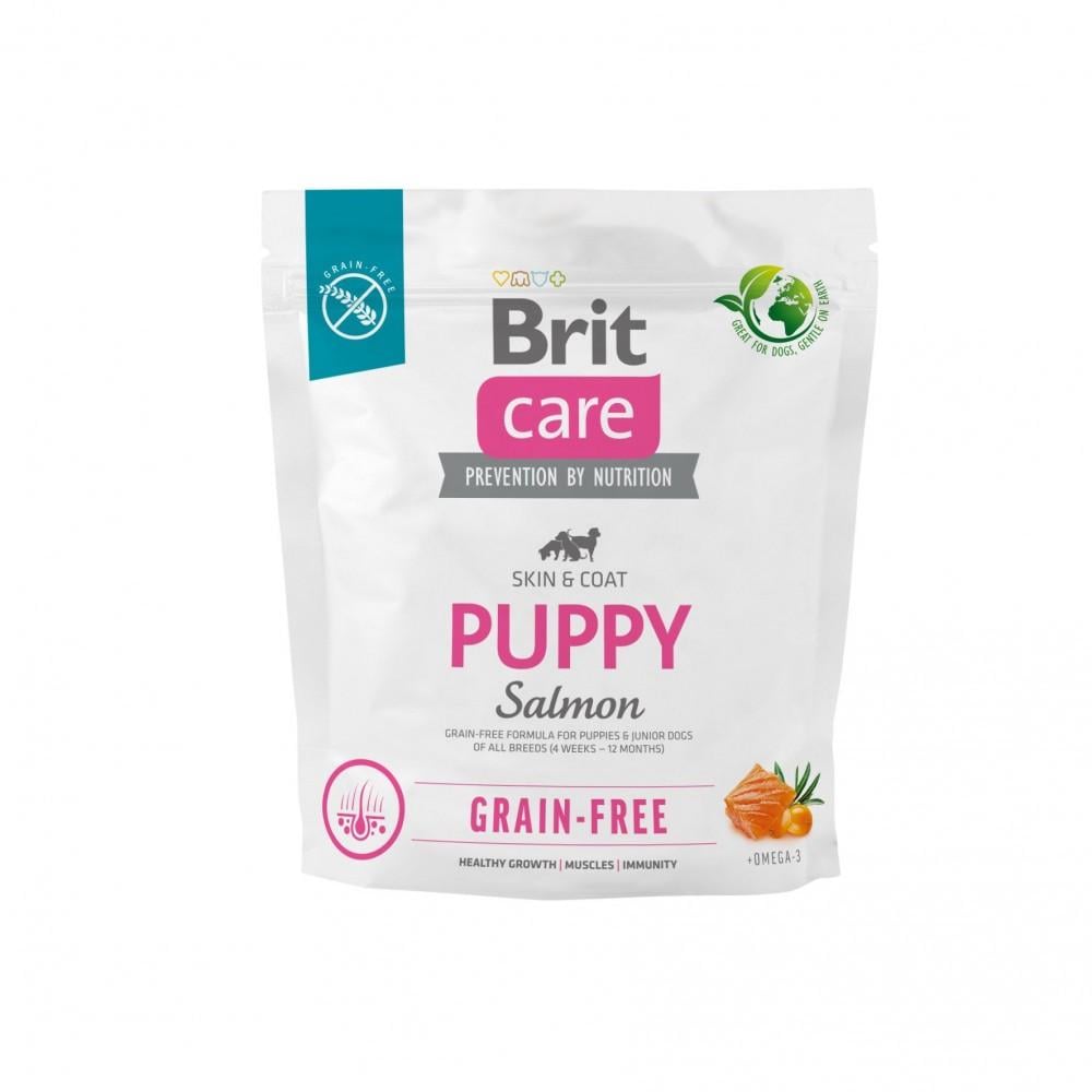 Корм сухой Brit CARE Dog Grain-free Puppy для щенков беззерновой с лососем 1 кг (8595602558827)