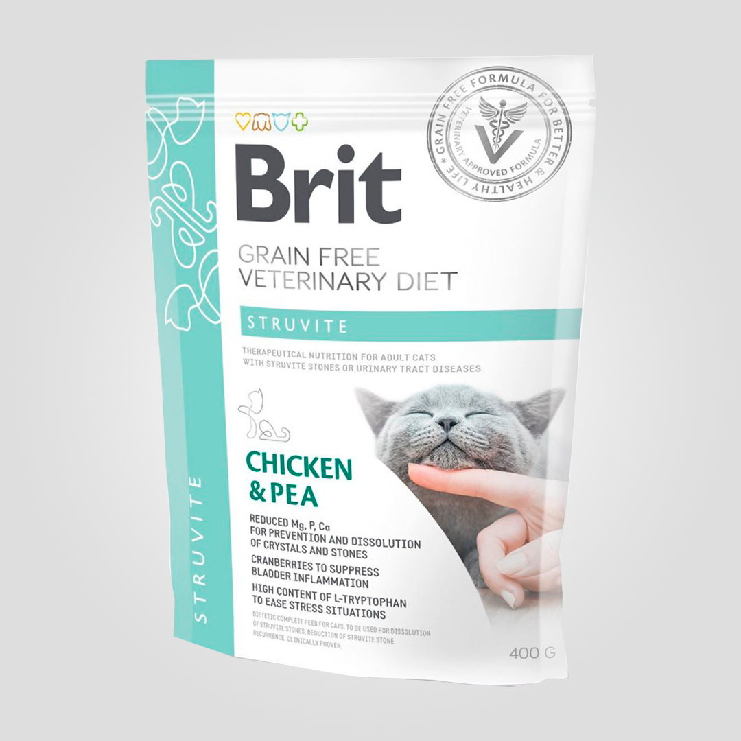 Корм сухой Brit VetDiet Cat Struvite для кошек при мочекаменной болезни с курицей и горохом 400 г (20504687)