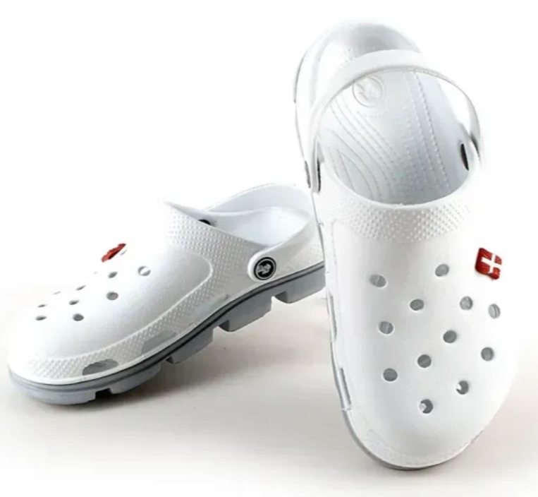 Сабо мужские р. 46 Белый с серым (116114)