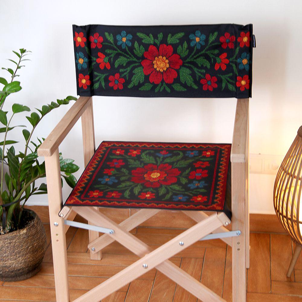 Стул садовый деревянный Presentville Цветочный принт 58х50х88 см (STS_25J003)