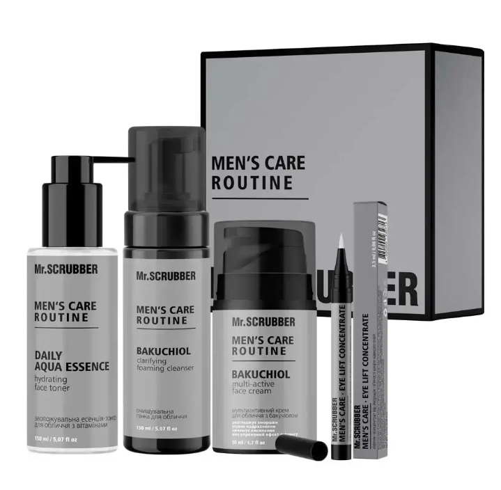 Подарунковий набір косметики для чоловіків Mr.SCRUBBER Men's Daily Care поетапний догляд за шкірою обличчя (2002020584) Подарунковий набір косметики для чоловіків Mr.SCRUBBER Men's Daily Care поетапний догляд за шкірою обличчя (2002020584)