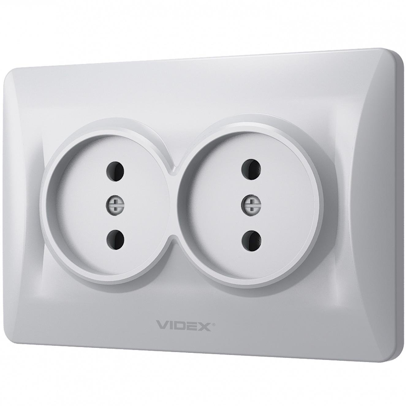 Двойная розетка с повышенной огнеупорностью Videx Binera VF-BNSK2-SS Серебристый Двойная розетка с повышенной огнеупорностью Videx Binera VF-BNSK2-SS Серебристый