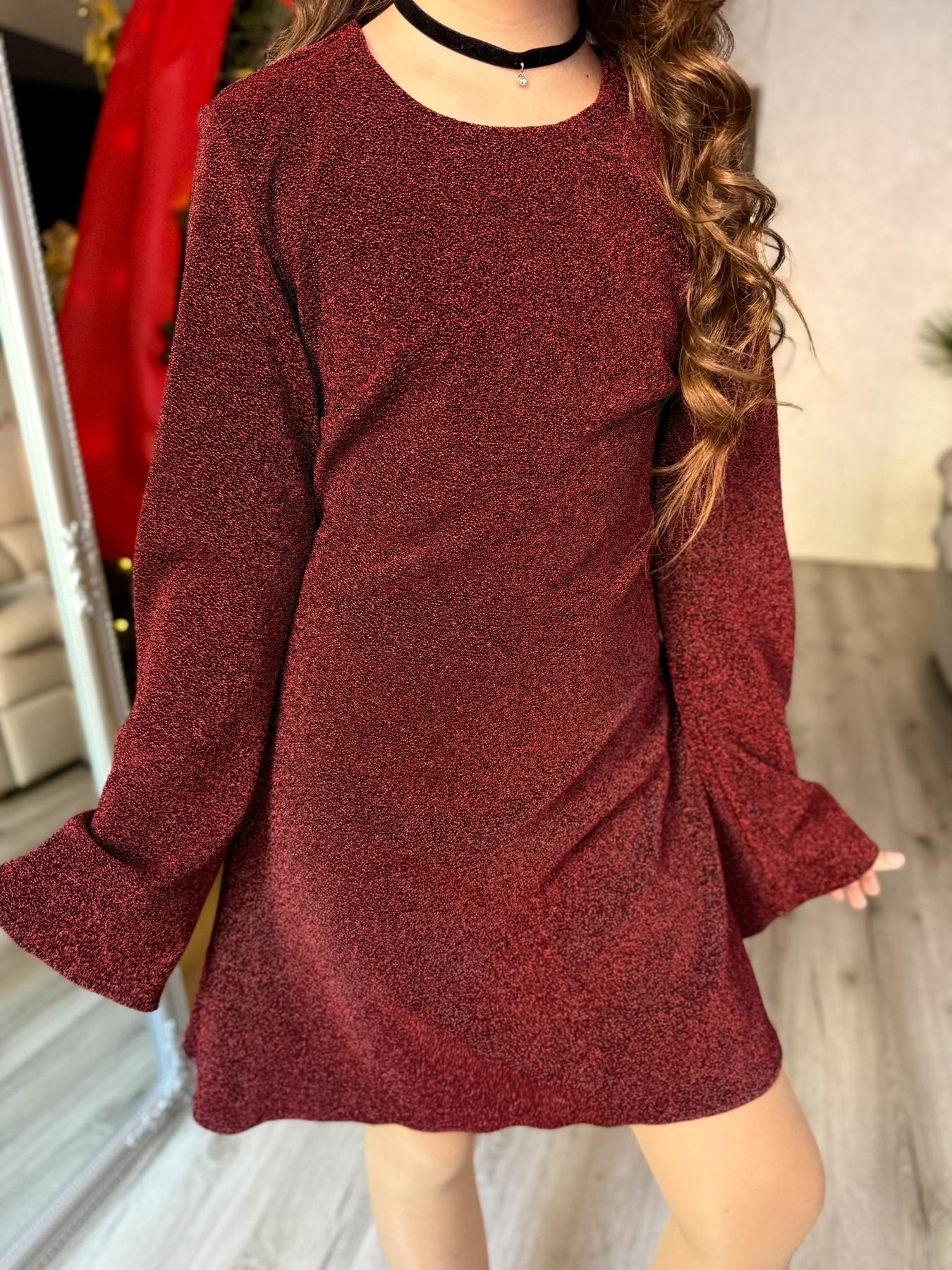 Сукня блискуча підліткова з люрексу IRmAS 1323 158 см Бордовий - фото 5 Сукня блискуча підліткова з люрексу IRmAS 1323 158 см Бордовий - фото 5