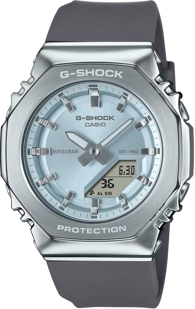 Наручные часы женские Casio G-Shock GM-S2110-2AER ударопрочные с водозащитой 200 м и голубым циферблатом Наручные часы женские Casio G-Shock GM-S2110-2AER ударопрочные с водозащитой 200 м и голубым циферблатом