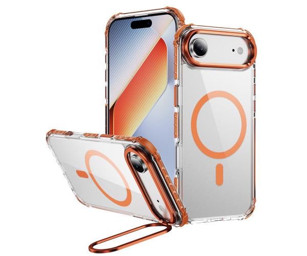 Чехол Rainbow Braid with Camera Stand для iPhone 17 Air с поддержкой беспроводной зарядки Оранжевый