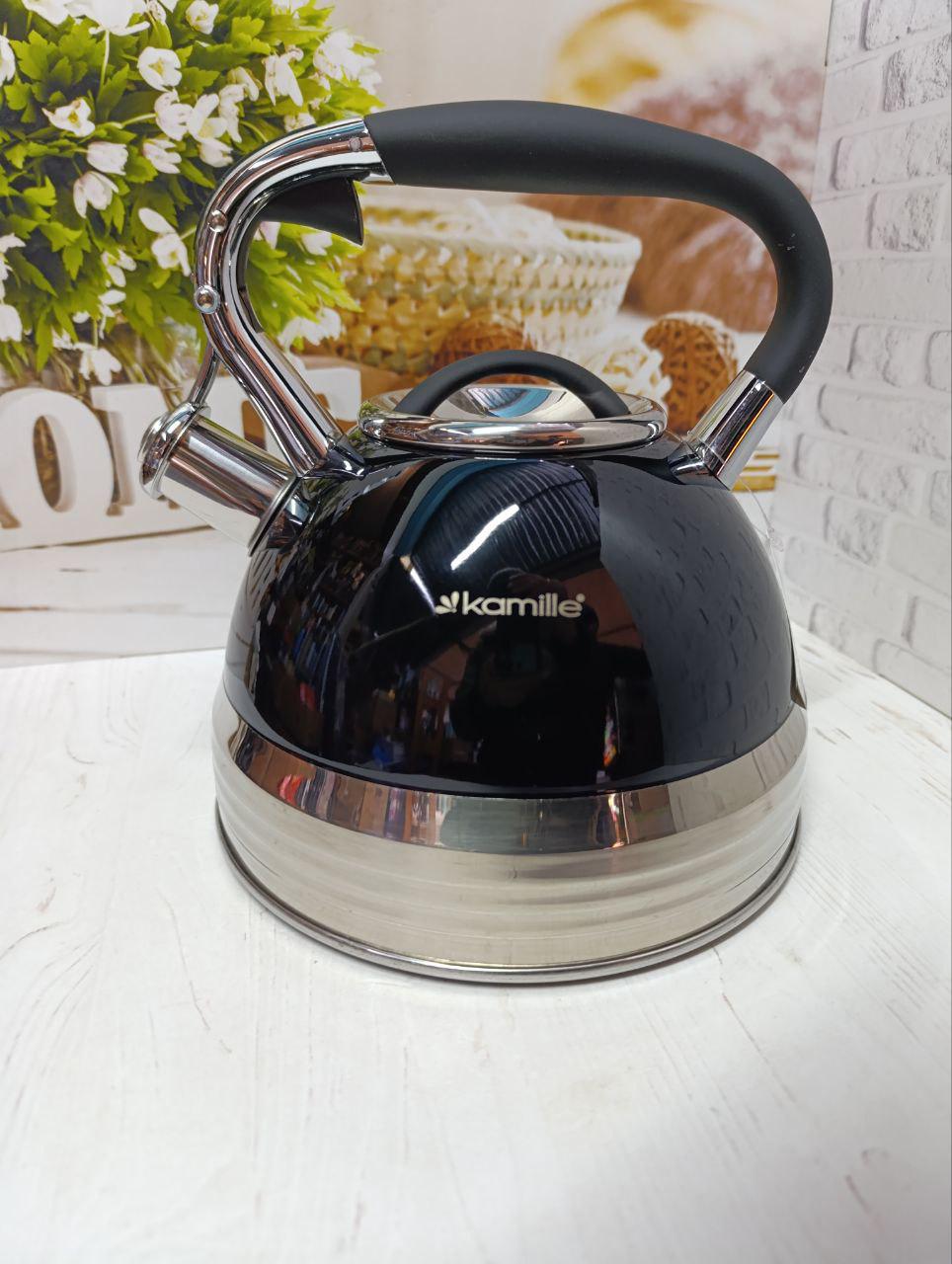 Чайник Kamille KM-0696BL со свистком 2,7 л Черный
