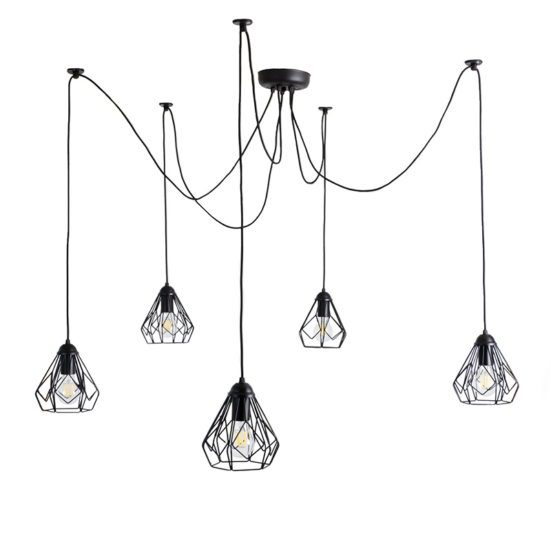 Світильник підвісний Bevel 5 лапок Чорний (1334)