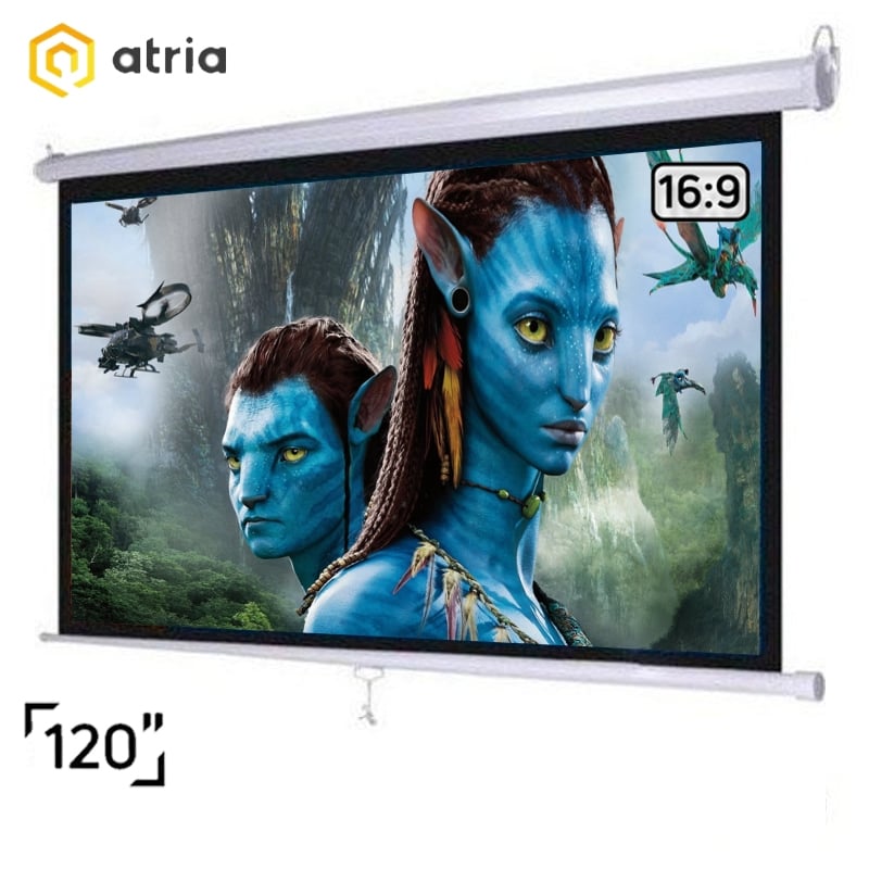 Екран для проєкторів Atria MWM-HD-120D настінний ручний 120" 264x150 см 16:9 (tf712) - фото 2 Екран для проєкторів Atria MWM-HD-120D настінний ручний 120" 264x150 см 16:9 (tf712) - фото 2