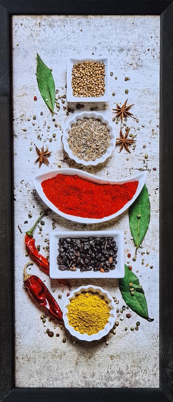 Фотокартина у дерев'яній рамі Spices 13 20х50 см (POS-2050-114)