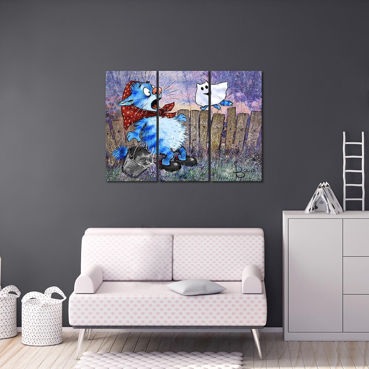 Модульная картина Привидение 3 модуля 60x90 см