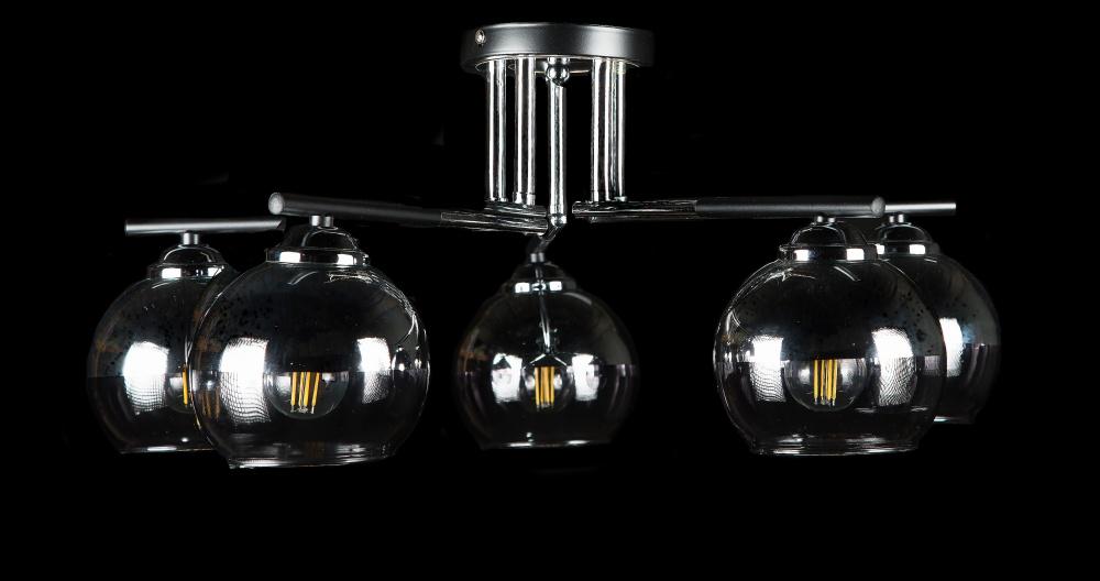 Люстра с плафонами Ray LGH60008/5 WT/SR (IR006439)