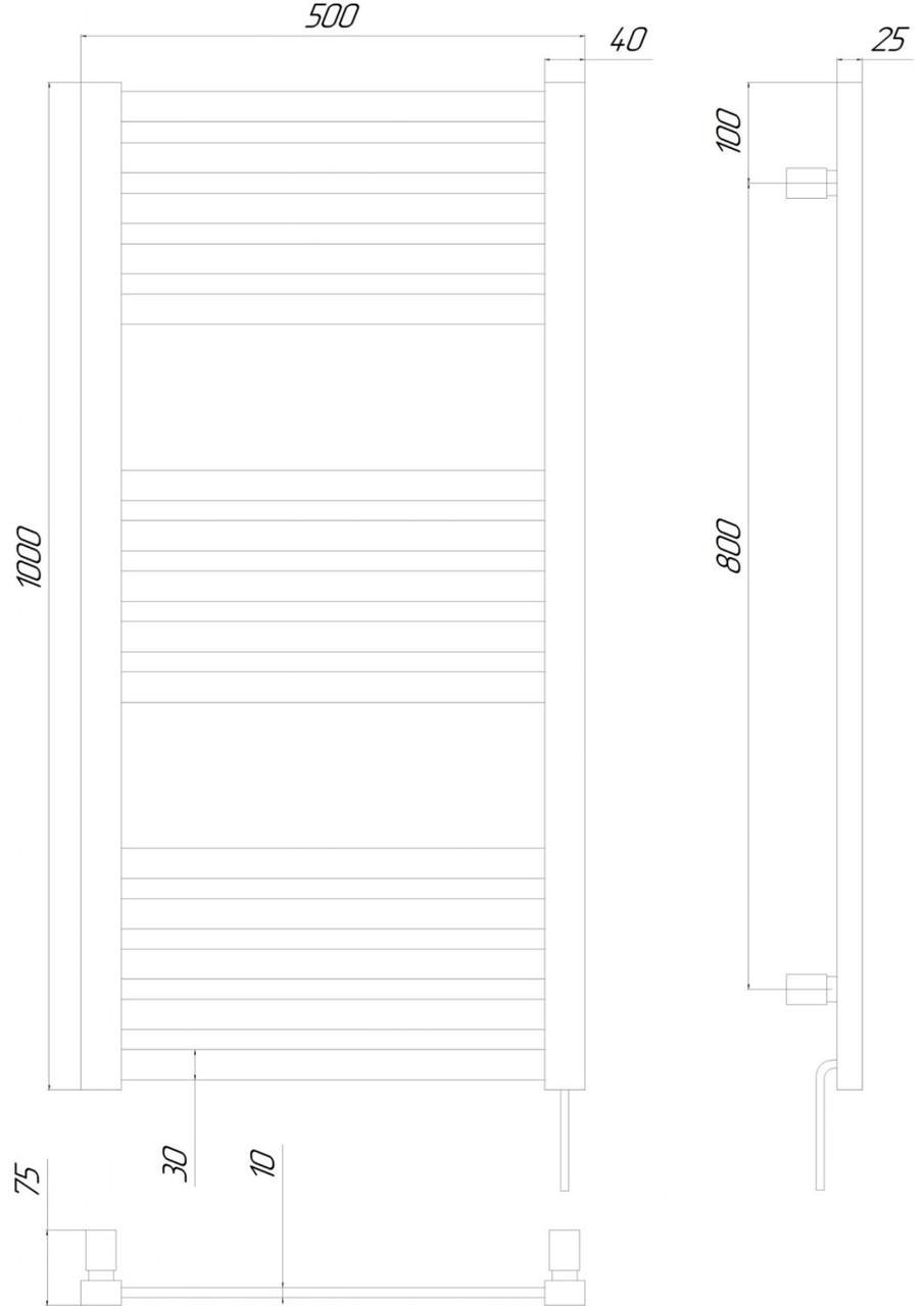 Рушникосушарка електрична KOSSER Герда ER з таймером 1000х500 мм Чорний - фото 5