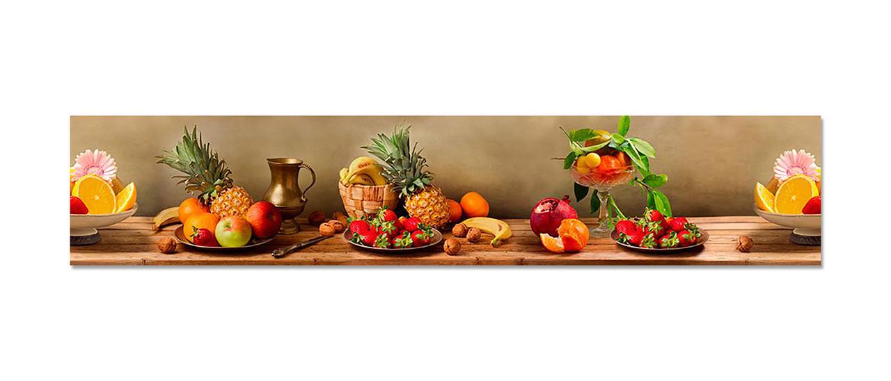 Кухонный фартук Ананасы из самоклеющейся виниловой пленки 60х300 см Коричневый Кухонный фартук Ананасы из самоклеющейся виниловой пленки 60х300 см Коричневый