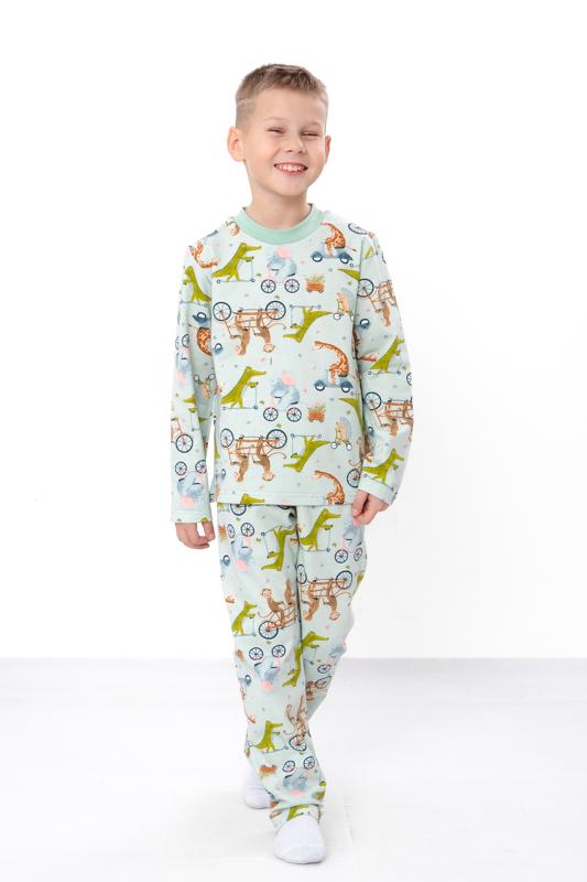 Піжама тепла для хлопчика кофта та штани на манжетах з принтом Носи Своє 104 см М'ятний (6076-024-4)