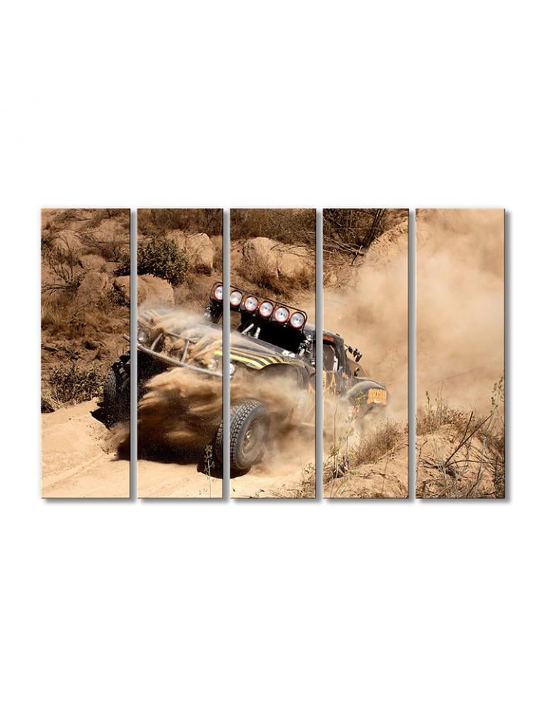 Картина модульная Ралли на песках 5 модулей 120x180 см
