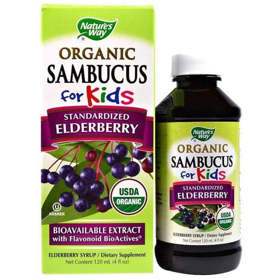 Бузина Nature's Way Organic Sambucus for Kids Standardized Elderberry 4 ун. 120 мл Elderberry