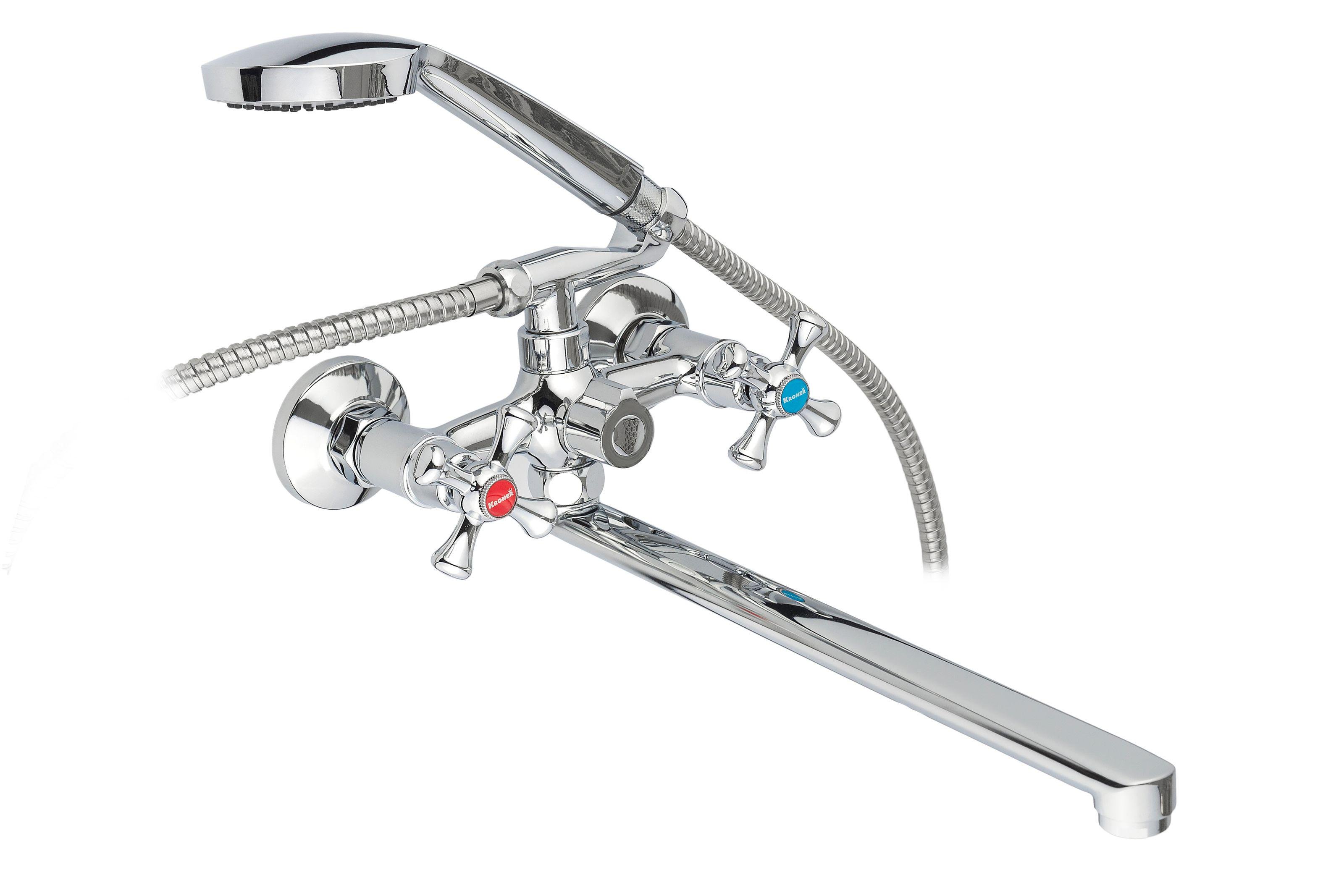 Смеситель для ванны KRONER Rhein CV016435 двухвентильный Хром (135933)