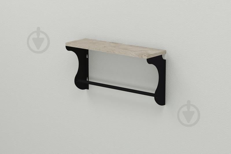 Полиця настінна Ferrum-decor Юзібі 270x700x150 метал Чорний ДСП Шервуд 16 мм (UZI0044)