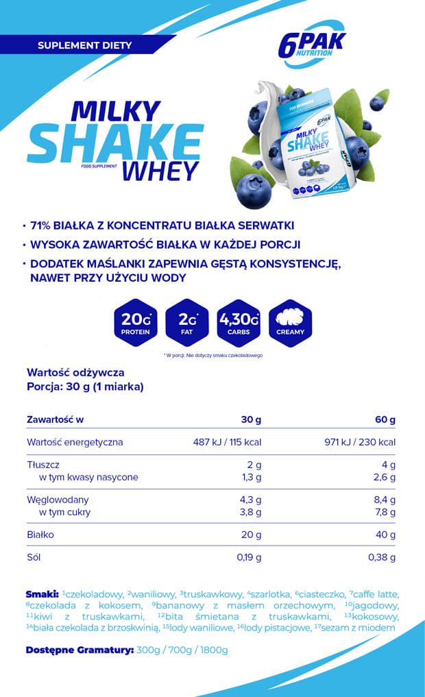 Протеин 6PAK Nutrition Milky Shake Whey 300 g /10 servings/ Chocolate Coconut - фото 2