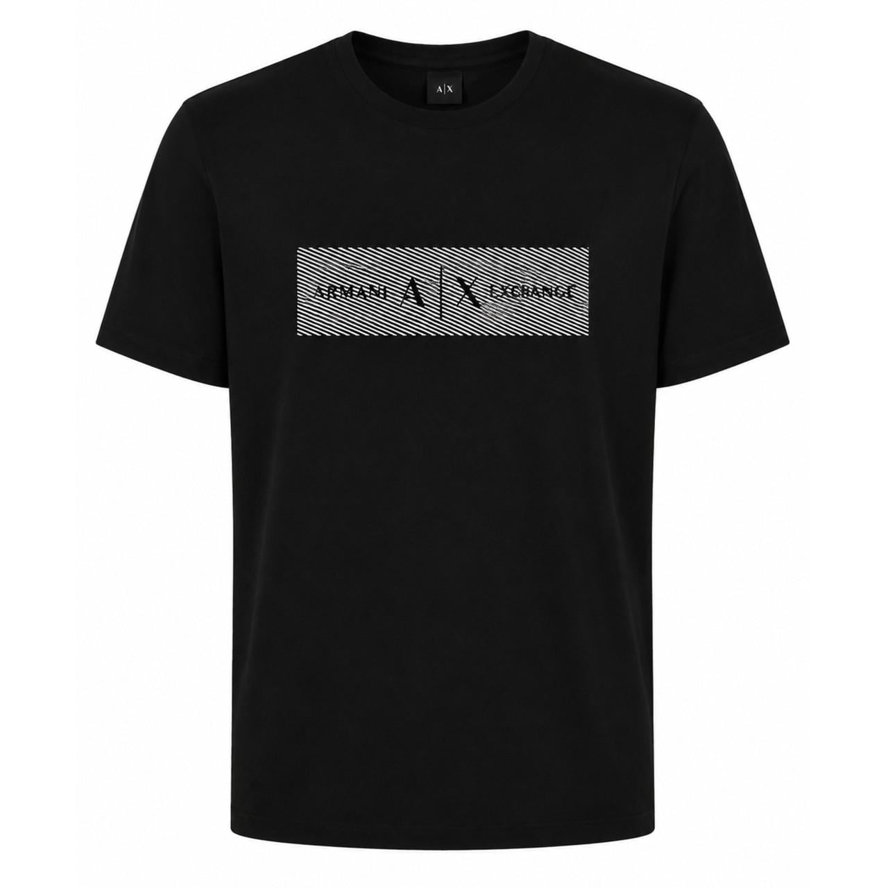 Футболка чоловіча Armani Exchange A|X із фірмовим графічним логотипом Premium Casual Чорний