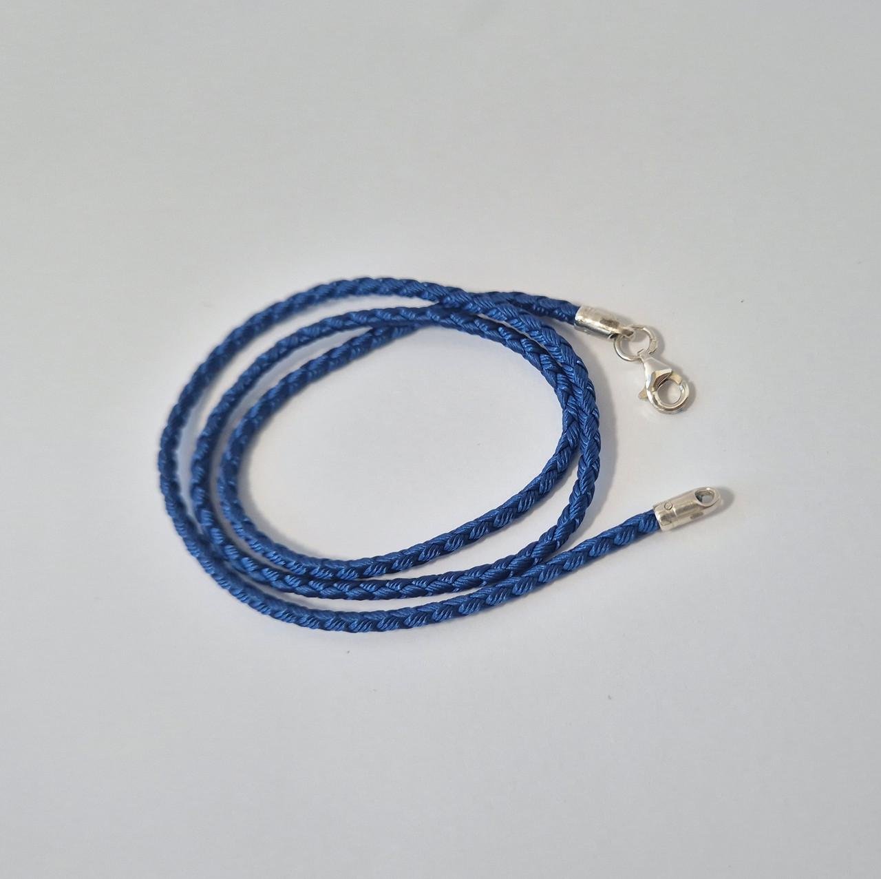Шнурок на шию шейк срібло 925 проби 1,04 г 2,5 мм 45 см Синій (6010/2,5)