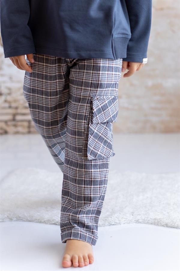 Брюки для мальчика в клетку Mininio 5 лет 110 см Разноцветный (8683169126662)