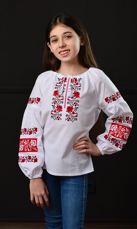 Вышиванка детская для девочки Вышиваночка р. 134 Белый (918-2) - фото 2 Вышиванка детская для девочки Вышиваночка р. 134 Белый (918-2) - фото 2