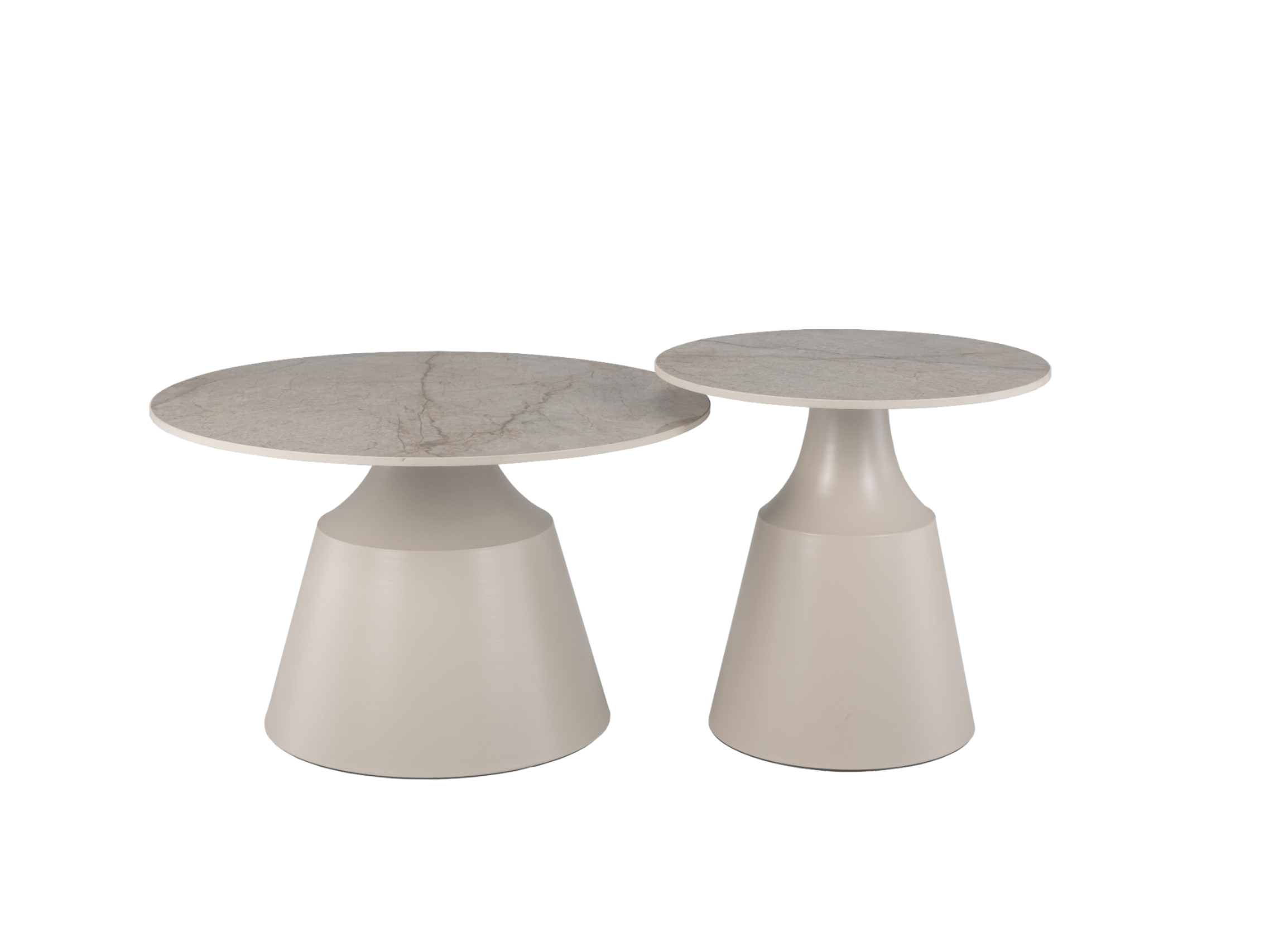 Комплект журнальных столов Vetro Дадди 700х460 мм/500х400 мм 2 шт. Мистик грей/Капучино (СТ-42) - фото 2