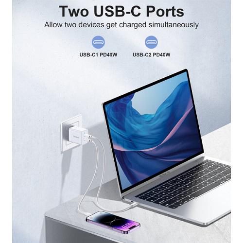 Зарядний пристрій Choetech Q5006-EU-WH 2хUSB-C 40Вт PD QC3.0 Q5006 Білий (568711) - фото 5