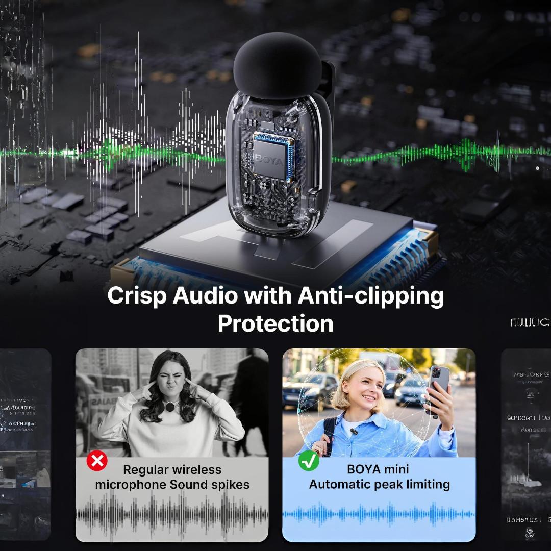 Мікрофон бездротовий петличний Boya Mini Type C на одяг/для телефону/для запису відео (BOYA-mini) - фото 7