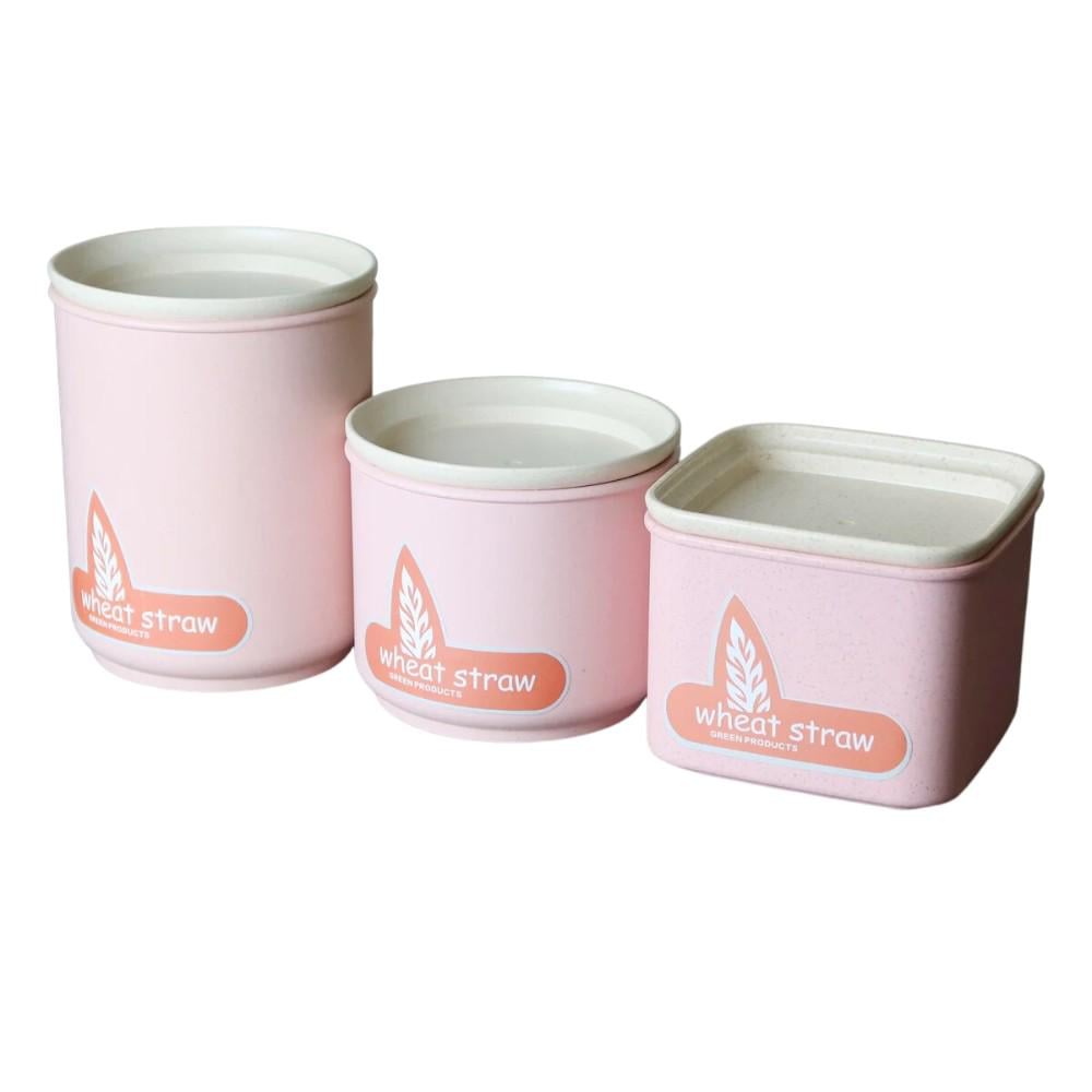 Набор для хранения сыпучих продуктов эко материал 3 шт. Розовый (sku1970) Набор для хранения сыпучих продуктов эко материал 3 шт. Розовый (sku1970)