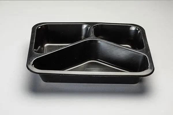 Ланч-бокс одноразовый на 3 секции Т-3 РР 227х178х50 50 шт. Черный (LB-0021)