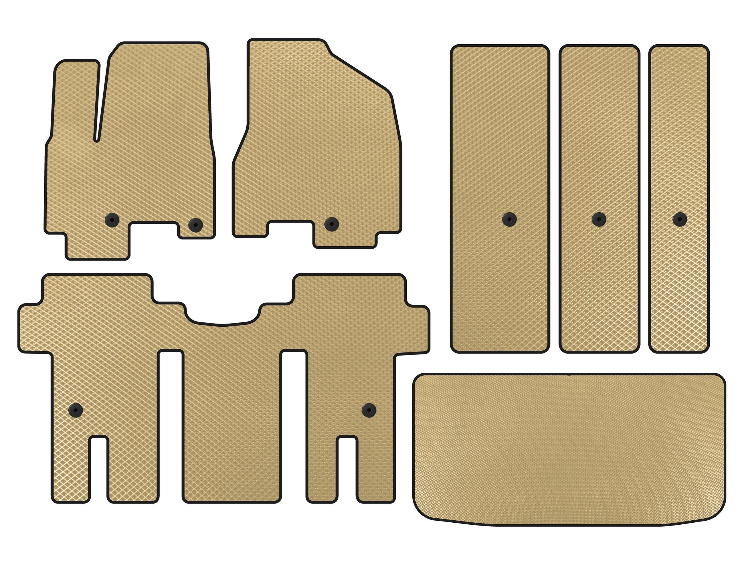 Коврики EVA Digital Designs для Kia Carnival 2014-2020 гг. Бежевый (138756)