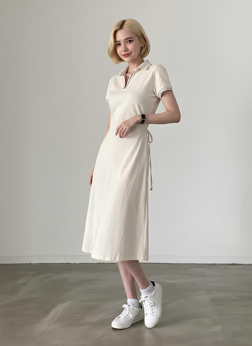 Платье-поло летнее спортивное L (NTF-244-48) - фото 2 Платье-поло летнее спортивное L (NTF-244-48) - фото 2