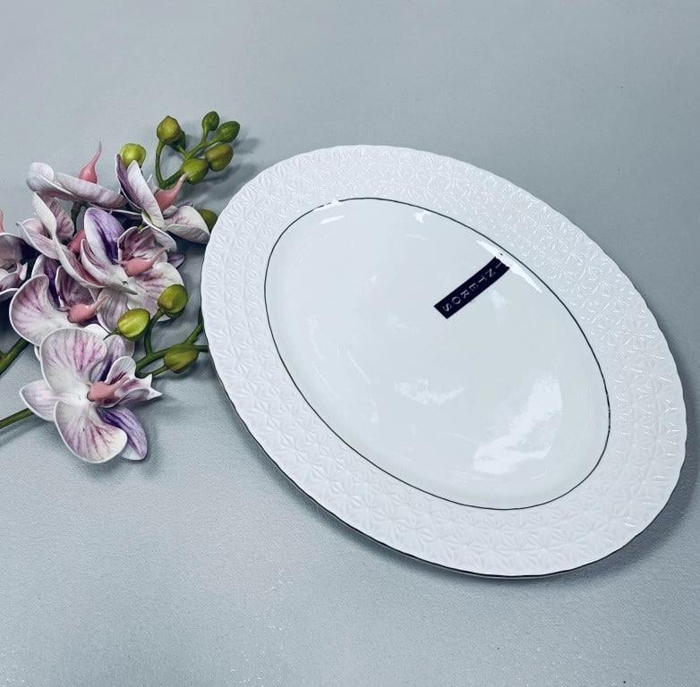 Тарелка Снежная Королева фарфоровая 30 см Белый (223131-А)