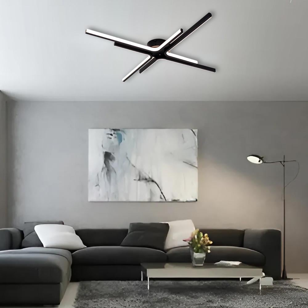 Люстра управляемая светодиодная ESLLSE ESTA 70 Вт 4L 770x60 мм Черный (10586) - фото 5