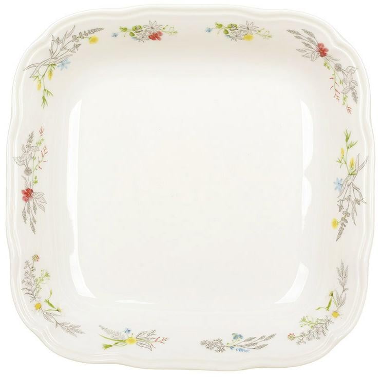 Набор фарфоровых тарелок Flower Motives квадратные 20х20 см 6 шт. (BD-K280)
