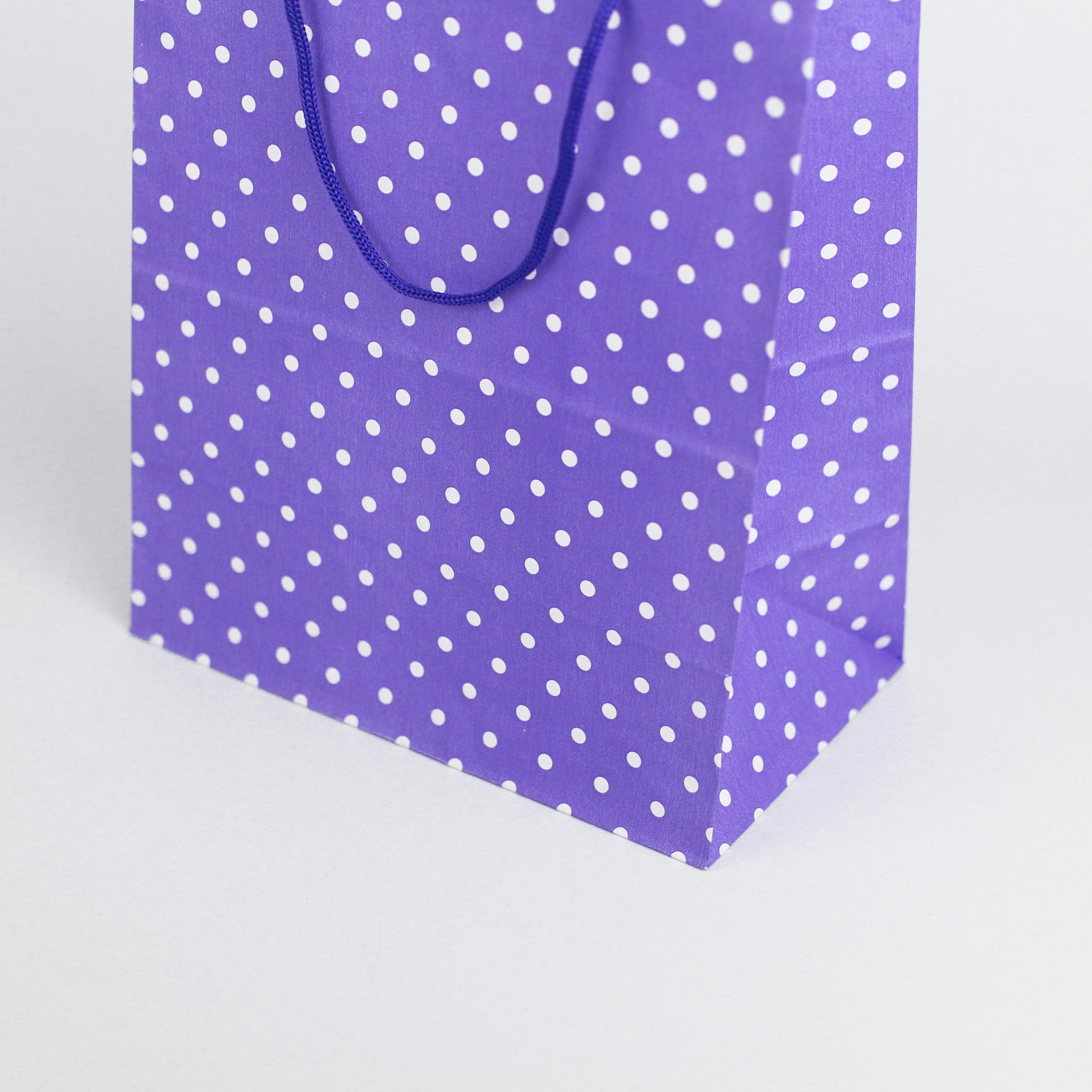 Пакет в горошек Люкс подарочный с ручками 20 шт. 260х150х320 мм Фиолетовый - фото 4 Пакет в горошек Люкс подарочный с ручками 20 шт. 260х150х320 мм Фиолетовый - фото 4