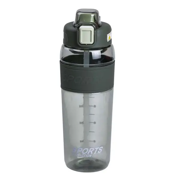 Бутылка для воды спортивная с трубочкой и ручкой 24 см 800 мл Зеленый (6757)