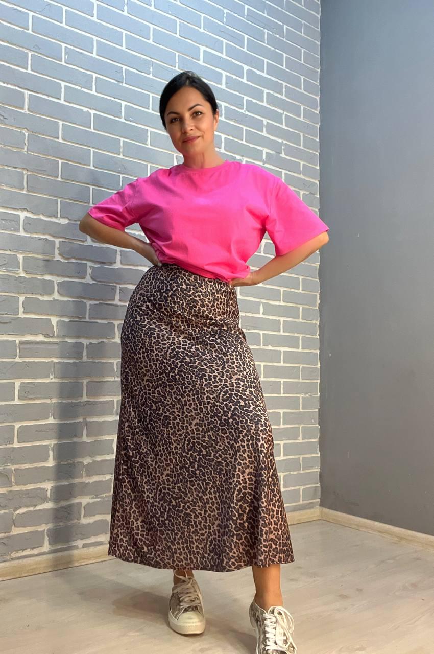 Юбка женская Katrin Family 5517 шелковая пояс резинка длинная L Коричневый (2290) - фото 3